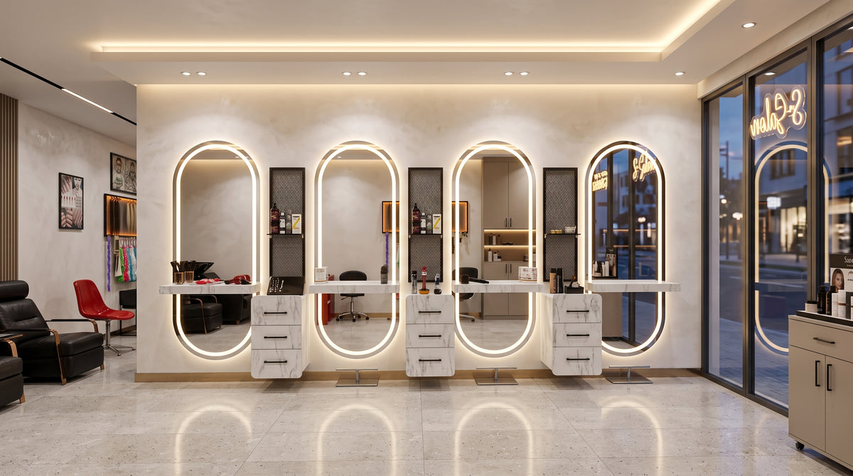 Kuaför LED Işıklı İstasyon